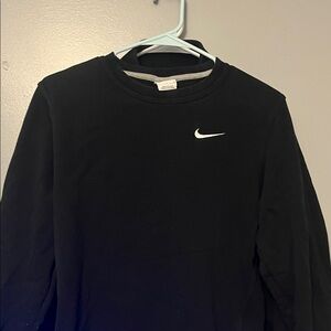 Nike Black Sweatshirt with White Swoosh Logo